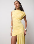 RAVENNA MINI DRESS IN BABY YELLOW JERSEY - De La Vali