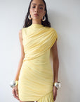 RAVENNA MINI DRESS IN BABY YELLOW JERSEY - De La Vali