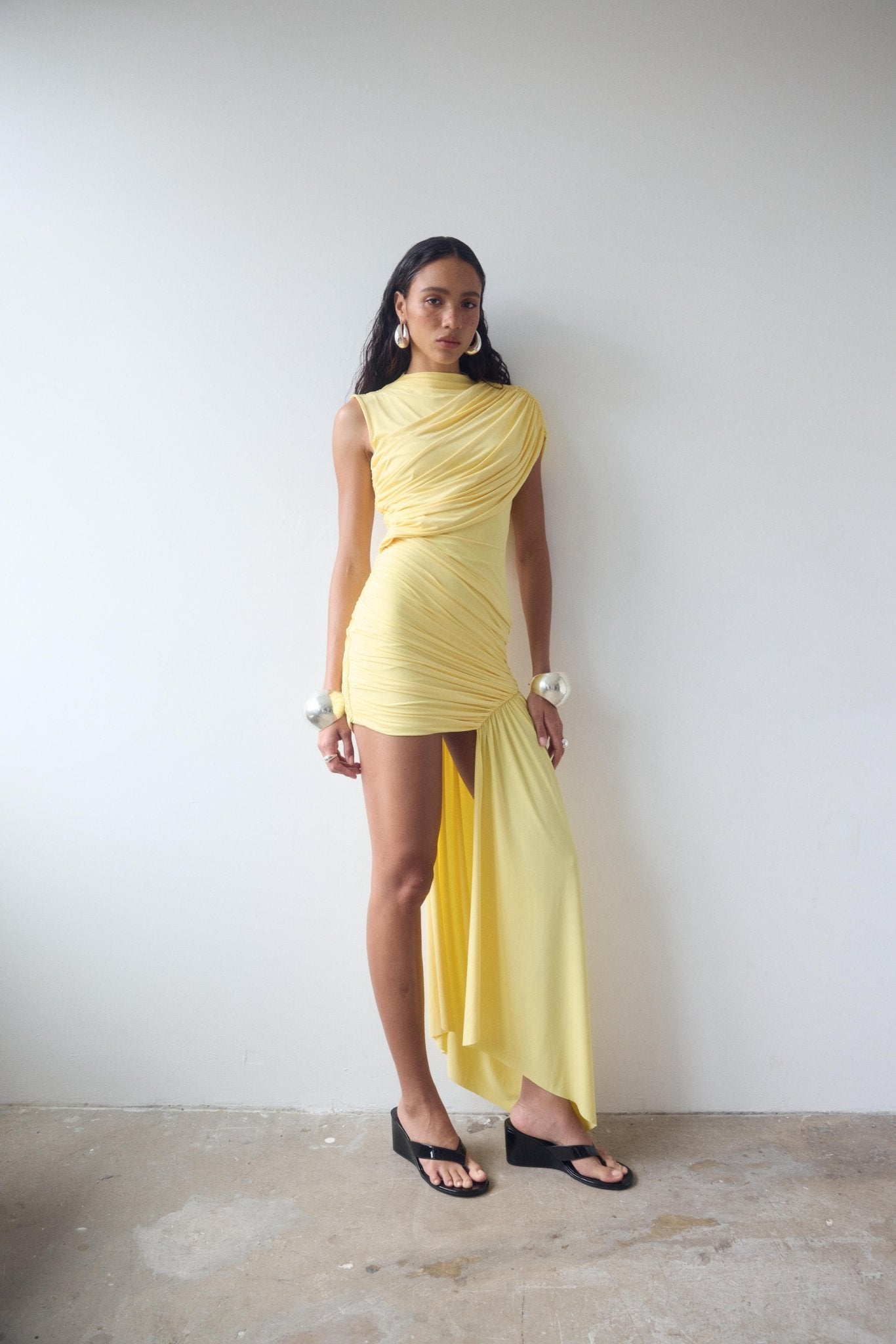 de la vali ravenna draped jersey mini dress De La Vali Ravenna Draped Jersey Mini Dress