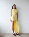RAVENNA MINI DRESS IN BABY YELLOW JERSEY - De La Vali