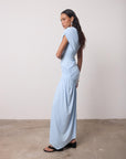 RAVENNA MINI DRESS IN SKY BLUE JERSEY - De La Vali