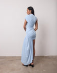 RAVENNA MINI DRESS IN SKY BLUE JERSEY - De La Vali