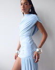 RAVENNA MINI DRESS IN SKY BLUE JERSEY - De La Vali