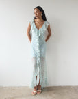 SOLEIL CHIFFON MAXI DRESS IN SPRING BLOOM FLORAL - De La Vali