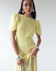 AGUA MAXI DRESS IN BABY YELLOW CRINKLE CHIFFON - De La Vali