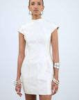 ZENA MINI DRESS IN IVORY TWILL - De La Vali
