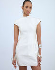 ZENA MINI DRESS IN IVORY TWILL - De La Vali