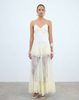 KALA MIDI DRESS IN IVORY LACE - De La Vali