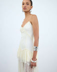 KALA MIDI DRESS IN IVORY LACE - De La Vali
