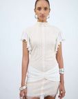 NOOR MINI DRESS IN IVORY LACE - De La Vali