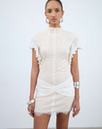 NOOR MINI DRESS IN IVORY LACE - De La Vali