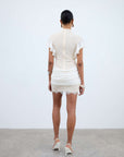 NOOR MINI DRESS IN IVORY LACE - De La Vali