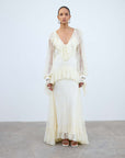 ESEN MAXI DRESS IN IVORY LACE - De La Vali