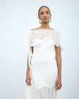 VENITA MAXI DRESS IN IVORY GEORGETTE - De La Vali
