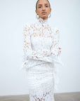 BODITA MAXI DRESS IN WHITE LACE - De La Vali