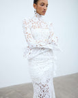 BODITA MAXI DRESS IN WHITE LACE - De La Vali