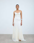 DIA MAXI DRESS IN IVORY CHIFFON - De La Vali
