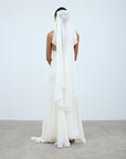 LYRA VEIL IN IVORY SILK CHIFFON - De La Vali