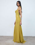 DIA MAXI DRESS IN YELLOW SILK CHIFFON - De La Vali