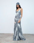 ATTICA MAXI DRESS IN ZEBRA PRINT GEORGETTE - De La Vali