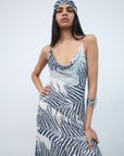 ATTICA MAXI DRESS IN ZEBRA PRINT GEORGETTE - De La Vali