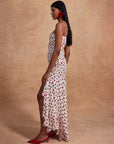 ROSADO MAXI DRESS IN IVORY AND RED POLKADOT CHIFFON