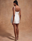 LOLA MINI DRESS IN IVORY TWILL