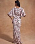 PALOMA MAXI DRESS IN IVORY RED POLKADOT CREPE DE CHINE