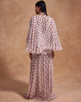 PRECIOSO CAPE IN IVORY RED POLKADOT SILK CHIFFON