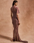 LUCHO MAXI DRESS IN ASH SILK CHIFFON