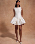 SENTIDO MINI DRESS IN IVORY TWILL