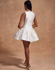 SENTIDO MINI DRESS IN IVORY TWILL