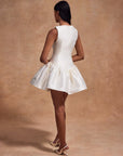 SENTIDO MINI DRESS IN IVORY TWILL