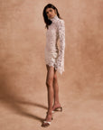 BODITA MINI DRESS IN WHITE COTTON LACE - De La Vali