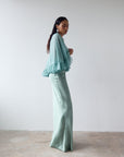 PRECIOSO CAPE IN SEA GREEN SILK CHIFFON - De La Vali