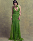PERSEPHONE MAXI DRESS IN SPRING GREEN LACE