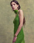 PERSEPHONE MAXI DRESS IN SPRING GREEN LACE