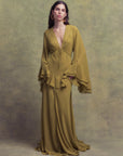 CALYPSO MAXI DRESS IN FENNEL CHIFFON