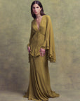 CALYPSO MAXI DRESS IN FENNEL CHIFFON
