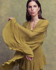 CALYPSO MAXI DRESS IN FENNEL CHIFFON