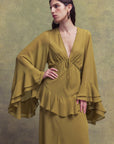 CALYPSO MAXI DRESS IN FENNEL CHIFFON