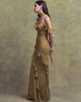 HEMERA MAXI DRESS IN FENNEL SILK CHIFFON