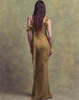 HEMERA MAXI DRESS IN FENNEL SILK CHIFFON