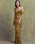 HEMERA MAXI DRESS IN FENNEL SILK CHIFFON