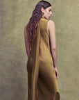 THEBE MIDI DRESS IN FENNEL SILK SATIN