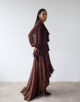 KONA MAXI DRESS IN CEDAR GEORGETTE