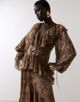 KONA MAXI DRESS IN GUEPARDO GEORGETTE CHIFFON