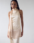 KHAMSIN MAXI DRESS IN CREAM SILK SATIN