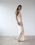 KHAMSIN MAXI DRESS IN CREAM SILK SATIN
