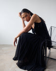 HARMATTAN MIDI DRESS IN BLACK GEORGETTE